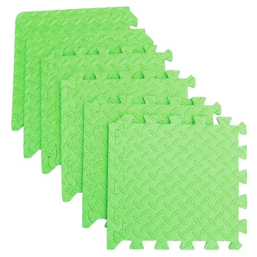 BESTonZON 6Stücke Eva Spielmatte mit Blattmuster Dicke Umweltfreundliche Puzzlematten für Wohnzimmer Spielzimmer und Bodenschutz Grün von BESTonZON