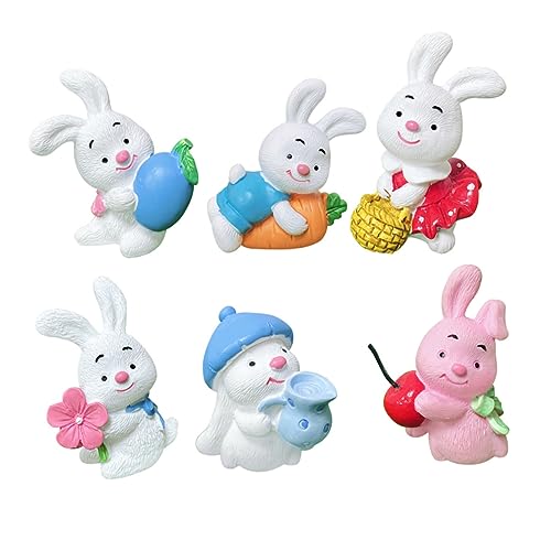 BESTonZON 6Stücke Kaninchen Figuren Lustige Deko Für Ostern Tortendeko Auto Und Wohnaccessoires Für Geburtstagsfeiern Und Miniaturgärten Harzkunstwerke BESTonZON 6Stücke Kaninchen Figuren Lustige Deko Für Ostern Tortendeko Auto Und Wohnaccessoires Für Geburtstagsfeiern Und Miniaturgärten Harzkunstwerke von BESTonZON
