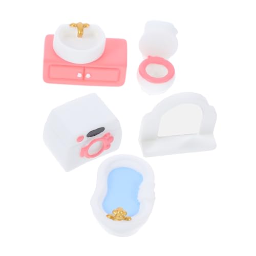 BESTonZON 6pcs Dollhouse Badezimmer Miniaturmöbel Spielzeug Puppenhaus Duschbad Waschmaschine Toilettenbadewaschbecken Waschbecken Schrankmodell Zubehör BESTonZON 6pcs Dollhouse Badezimmer Miniaturmöbel Spielzeug Puppenhaus Duschbad Waschmaschine Toilettenbadewaschbecken Waschbecken Schrankmodell Zubehör von BESTonZON