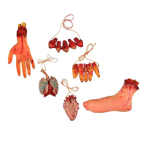 BESTonZON 6pcs Kniffliges Halloween Gefälschte Körperteile Halloween-handdekor Halloween-handstütze Gefälschte Abgetrennte Hand Hundeskelett Halloween-Dekorationen Vinyl BESTonZON 6pcs Kniffliges Halloween Gefälschte Körperteile Halloween-handdekor Halloween-handstütze Gefälschte Abgetrennte Hand Hundeskelett Halloween-Dekorationen Vinyl von BESTonZON