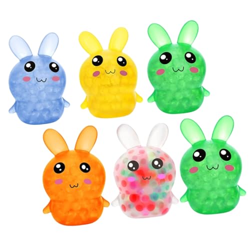 BESTonZON 6pcs Prise Musik Kaninchen Handentspannendes Sensorisches Quetschspielzeug Zusammendrücken Zappelspielzeug Leichtes Sensorisches von BESTonZON