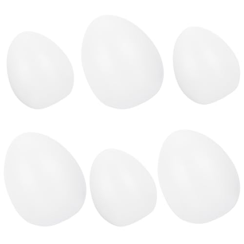 BESTonZON 6st Bemalter Ei-embryo Eier Zum Bemalen Schaum Eier Dekorationen Schaumei Basteln Konfetti-eier Osterei Selber Machen Leeres Graffiti-ei Ostervorräte Ostereier Malen Weiß Plastik von BESTonZON