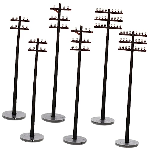 BESTonZON 6stücke Miniatur-telegrafenmasten Für Modelleisenbahn Kleiner Telegrafenmasten Mikrolandschafts-sandtischdekor Gartenornamente Telegrafenmastmodell von BESTonZON