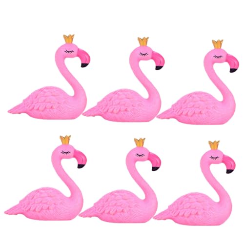 BESTonZON 6st Mini-Flamingo Kleine Flamingos Flamingo-statuen Im Freien Flamingo-ballonbogen Feengarten Zubehör Kleine Flamingofigur Flamingo-partydekorationen Flamingodecke Figuren PVC Rosa von BESTonZON