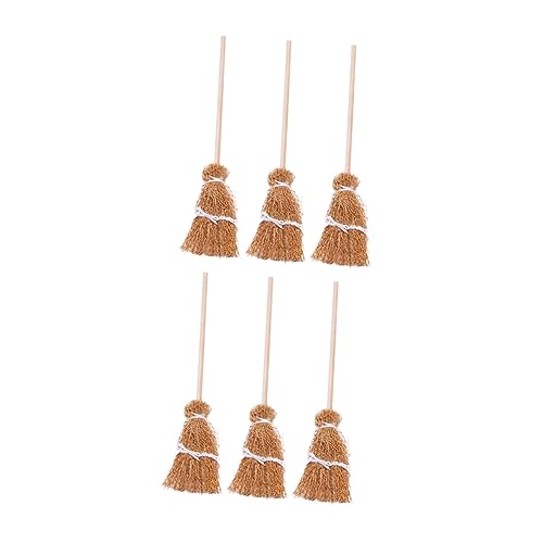 BESTonZON 6st Puppenhausbesen Mini-Hexenbesen Hängende Halloween-Ornamente Besen Mini-zaubererbesen Besen Zum Basteln Kleiner Besenstiel Puppenkostüm Besen Holz Light Brown BESTonZON 6st Puppenhausbesen Mini-Hexenbesen Hängende Halloween-Ornamente Besen Mini-zaubererbesen Besen Zum Basteln Kleiner Besenstiel Puppenkostüm Besen Holz Light Brown von BESTonZON