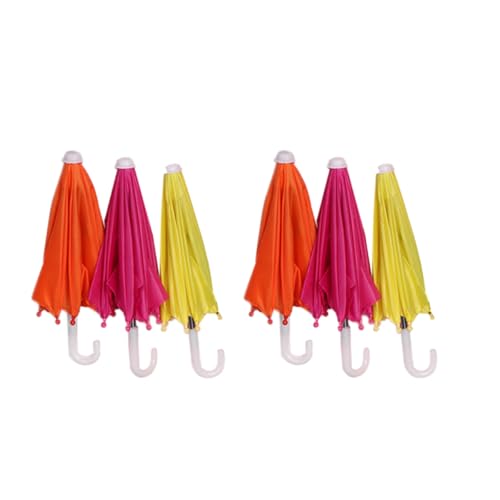 BESTonZON 6st Regenschirm Mini- Spielzeugschirme Puppenhaus Regenschirm Dinosaurier Regenschirme Miniaturschirm Kindergeschenk Plüsch Kinderspielzeug Plastik von BESTonZON