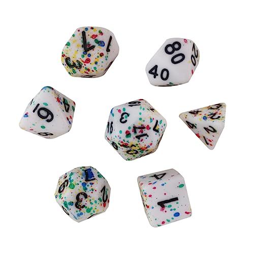 BESTonZON 7 Stück Brettspielwürfel Mehrseitige Würfel Zahlenwürfel Brettspiele Würfel Brettspiel Requisiten Unterhaltungswürfel Polyedrische Spielwürfel Polyedrische Würfel Acryl von BESTonZON