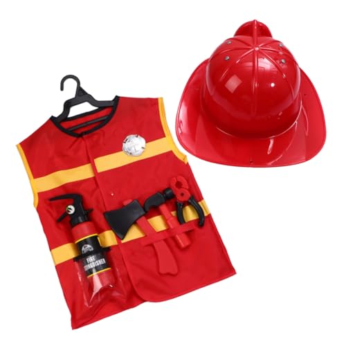 BESTonZON 7 Stück Feuerwehrkostüm Set mit Weste Helm Hammer Axt Feuerlöscher Zange und Brustabzeichen Feuerwehr rollenspiel Kleidung für Jungen und Mädchen Karneval Fasching BESTonZON 7 Stück Feuerwehrkostüm Set mit Weste Helm Hammer Axt Feuerlöscher Zange und Brustabzeichen Feuerwehr rollenspiel Kleidung für Jungen und Mädchen Karneval Fasching von BESTonZON
