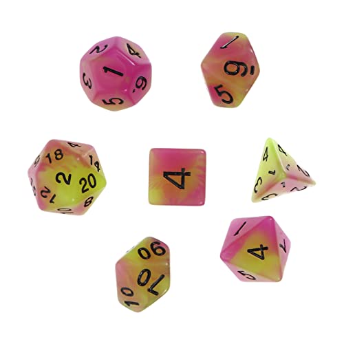 BESTonZON 7 Stück Leuchtende Facetten Reiche Würfel Unregelmäßige Spielwürfel Unterhaltungswürfel Tragbare Spielwürfel Lustige Würfelspiel-Requisiten Spiel Kleine Würfel Green Harz von BESTonZON