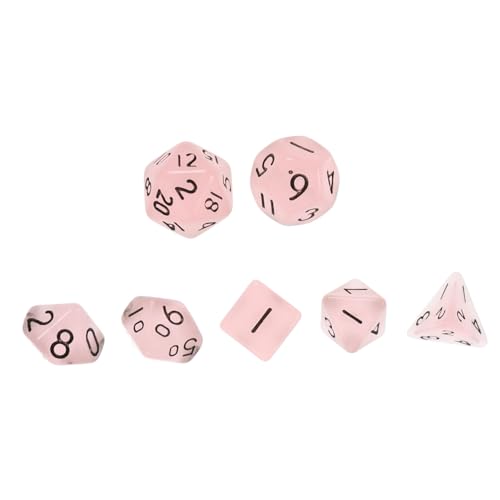 BESTonZON 7 Stück Leuchtende Würfel Kleine Spielwürfel Mini-würfelspiel-Requisiten Kleine Würfelstütze Würfelspiel Requisite Würfel-stütze Spielstütze Spiel Würfel Rosa Acryl von BESTonZON