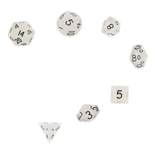 BESTonZON 7 Stück Leuchtende Würfel Kreative Leuchtwürfel Würfelspiel Kleine Spielwürfel Kleine Würfel Spielstütze Spiel Würfel Würfel-stütze Mini-würfel-Requisite Acryl Weiß von BESTonZON