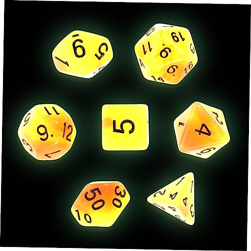 BESTonZON 7 Stück Leuchtende facetten reiche Würfel twocolors Two Colors spielewürfel Dekoration Party farbwürfel Brettspiele Würfel mehrseitige Spielwürfel Partywürfel Harz Green von BESTonZON
