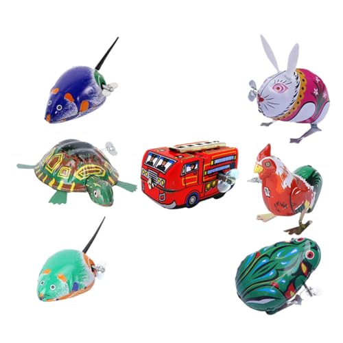 BESTonZON 7 Stück Teiliges Vintage Aufziehspielzeug aus Niedliche Cartoon Figuren Kreative Lernspielzeuge Robuste Hand Auge Koordination Dekoratives Wind Up Modell für Zuhause und Büro BESTonZON 7 Stück Teiliges Vintage Aufziehspielzeug aus Niedliche Cartoon Figuren Kreative Lernspielzeuge Robuste Hand Auge Koordination Dekoratives Wind Up Modell für Zuhause und Büro von BESTonZON