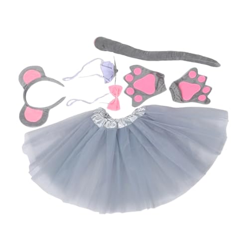 BESTonZON 7 Stück Verkleidungsset für Tierkopf-Bopper Mauskostüm für -Kopfschmuck Tutu Mausohren Stirnband grau Hamster Stirnband Mäusekostüm Mausohren Kostüm Stoff BESTonZON 7 Stück Verkleidungsset für Tierkopf-Bopper Mauskostüm für -Kopfschmuck Tutu Mausohren Stirnband grau Hamster Stirnband Mäusekostüm Mausohren Kostüm Stoff von BESTonZON