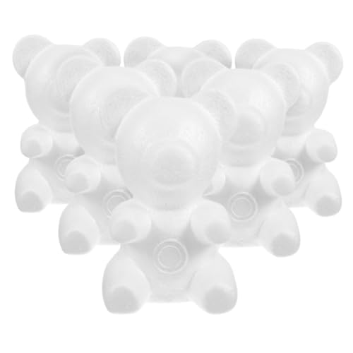 BESTonZON 7 Stück Weiße Schaumstoffbären Zum Selbermachen, Bastelset, Leere Schaumstoffbären, Weiße Bären Zum Selbermachen, Modelle Zum Basteln, Basteln, Zubehör Zum Selbermachen, von BESTonZON