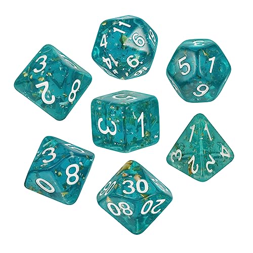 BESTonZON 7 Stück Würfel aus Acryl lichtwürfel travel Cubes Gaming Accessories for Desk partyzubehör Party zubehör Würfel polyedrische Würfel Acryl Würfel Spiel Würfel Blue von BESTonZON