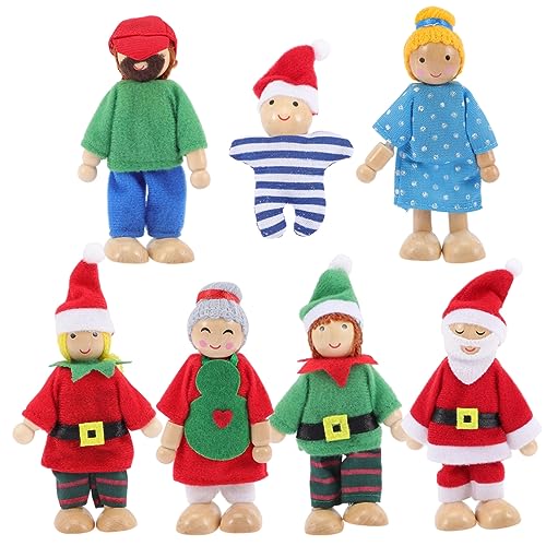 BESTonZON 7 Teiliges Puppenfamilie Spielset Für Miniatur Puppen Für Puppenhaus Bewegliche Figuren Ideales Rollenspielzeug Für Fantasievolles von BESTonZON