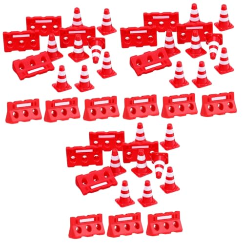 BESTonZON 72 STK Straßenschild Barrikade Spielzeug verkehrszeichen Spielzeug verkehrszeichen Kinder Mini-Spielzeug-Verkehrskegel Action-Figuren-Spielset Spielset mit Straßenschildern Zelle von BESTonZON