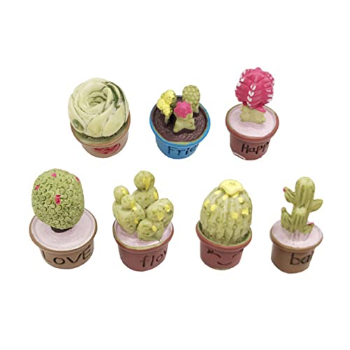 BESTonZON 7St künstliche Topfpflanze Mini-Töpfe Herbstdekoration Miniaturenspiel Es mini sukkulenten mini gartenhaus kunstpflanze Simulation Bonsai-Ornament Mini-Sukkulenten- Harz Green von BESTonZON