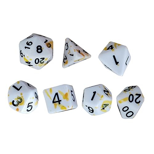 BESTonZON 7st Brettspiel Würfel Blutspritzerwürfel Realistische Blutwürfel Unregelmäßige Punktwürfel Lustige Würfelspiel-Requisiten Würfel Für Rollenspiele Yellow Acryl von BESTonZON