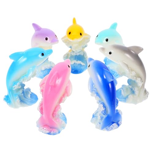BESTonZON 7st Mikrolandschaft Delphin -Miniatur Tiere DIY Terrarium Handwerk Ornament Fänger Kleine Feenfiguren Aquarium Delphin Delphin-Ornament Miniatur- Kleiner Delphin Harz von BESTonZON