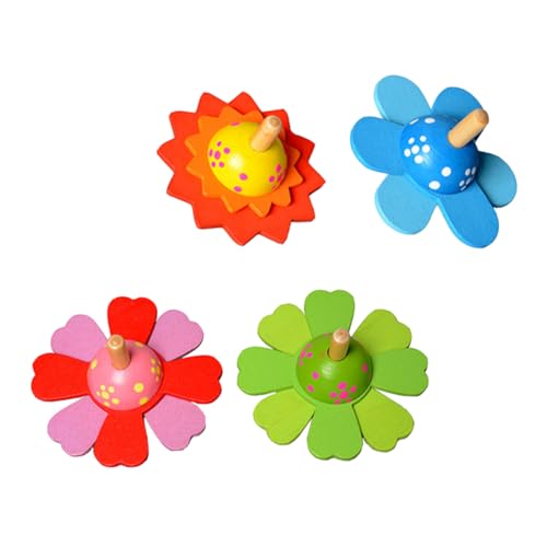 BESTonZON 8 Kleine Holzkreisel Kinderkreisel Spielzeug Geburtstagsparty Kinderspielzeug Gyroskop Retro Spielzeug Partygeschenke Für 4–8 Jahre Regenbogenkreisel Hübscher von BESTonZON