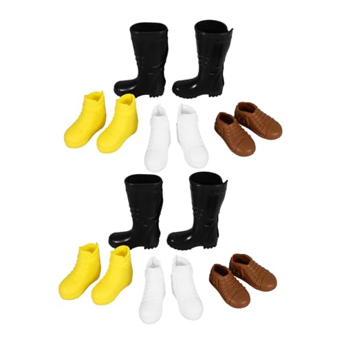 BESTonZON 8 Paare Miniatur Puppenschuhe Kunststoff Mini Schuhe Puppenhaus Zubehör für Puppen Kostümspiel und Dekoration Langlebig und Kreativ von BESTonZON