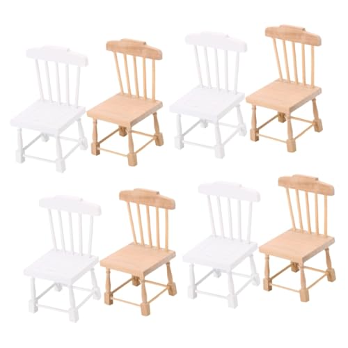BESTonZON 8 STK Möbelmodell Dekorativer Miniaturstuhl Miniatur-stuhlfigur Simulierte Stühle Miniatur-stuhldekor Mini-zubehör Zubehör Für Spielhäuser Hölzern Kind Haushaltsprodukte Puppenhaus von BESTonZON