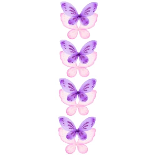 BESTonZON 8 STK Schmetterlings Fee Flügel Kleinkind Kostüm Halloween-kostüme Für Mädchen Feenstab Gold Lila Accessoires Schmetterlingsflügel Für Mädchen Nylon Beweglich Zauberstab von BESTonZON