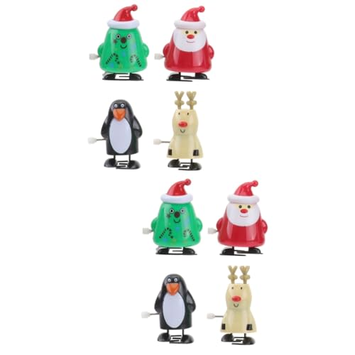 BESTonZON 8 STK Weihnachtliches Aufziehspielzeug Geschenke für Kinder kindergeschenke Mikrospielzeug Weihnachtsfeier liefert Haargummis Spielzeuge Weihnachtsschmuck Weihnachtsuhrwerkpuppen von BESTonZON