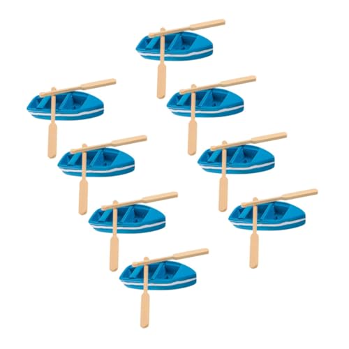 BESTonZON 8 Sätze Teiliges Miniatur Boot aus Resin und Holz Realistische Micro Landschafts deko Leichte Strand Boot Figuren für Puppenhaus Sandtisch und DIY Bastelprojekte von BESTonZON