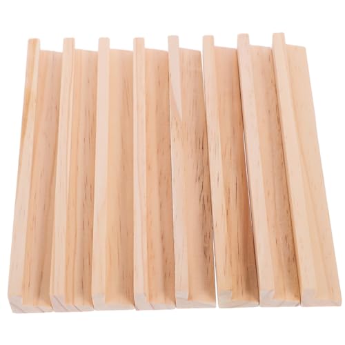 BESTonZON 8 Stück Holz Dominohalter Teilig Multifunktionale Buchstabenhalter und Domino Basen Stabiler DIY Holzständer für Domino und Buchstabenspiele Zubehör für Kreativität und Bildung von BESTonZON