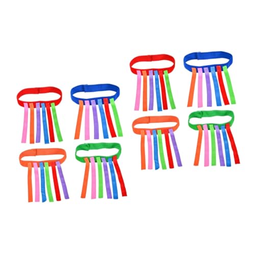 BESTonZON 8 Stück Jagdspiel Gürtel Workout Tanktops Fangschwanzspiel Fangschwanz Gummiband Outdoor Spielzeug Für Kleinkinder Kinder Leine Osterparty Strandspielzeug von BESTonZON