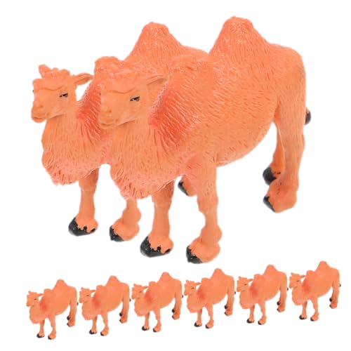 BESTonZON 8 Stück Kamelpuppen Ornament Heimdekoration Tierfiguren Miniatur Tierfiguren Kamelfiguren Wüstentiere Figuren Miniaturen Kleine Figuren Khaki PVC von BESTonZON