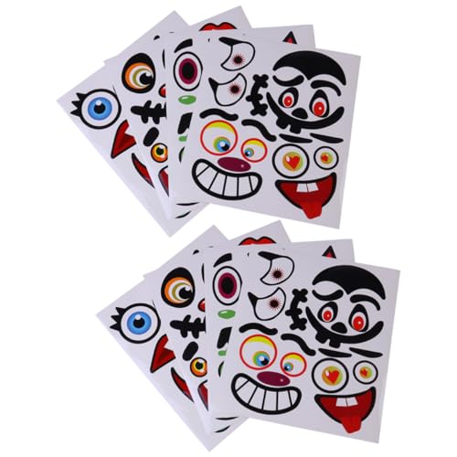 BESTonZON 8 Stück Kürbis- -Aufkleber Abziehbilder Party Halloween Led Dekorationen Kürbisse Runden Kürbis Deko Kürbis Gesicht Aufkleber Kürbis-Emoticon-Aufkleber von BESTonZON