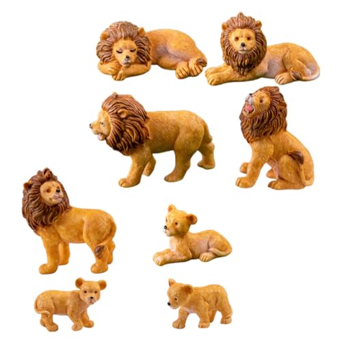 BESTonZON 8 Stück Mikrolandschaftslöwe Basteln Bastelset Mini-löwen- Kleines Löwendekor Miniatur-löwendekoration Löwen Tischdekoration Dekoration in Löwenform Löwenstatue- Harz von BESTonZON