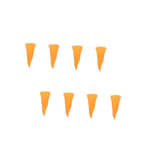 BESTonZON 8 Stück Nase Kleben Weihnachtsschneemann-karottennase Zubehör Für Karnevalspartys Winterzubehör Schneemannnase Selber Machen Schneemann-nasenstütze Urlaubsornamente Orange Vinyl von BESTonZON
