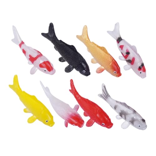 BESTonZON 8stücke Mini-koi-Fische Aus PVC Für Aquarien Bonsais Und Miniaturgärten Wassertankzubehör Fischskulpturen Und Aquariendekorationen Für Kleine Aquarien Und von BESTonZON