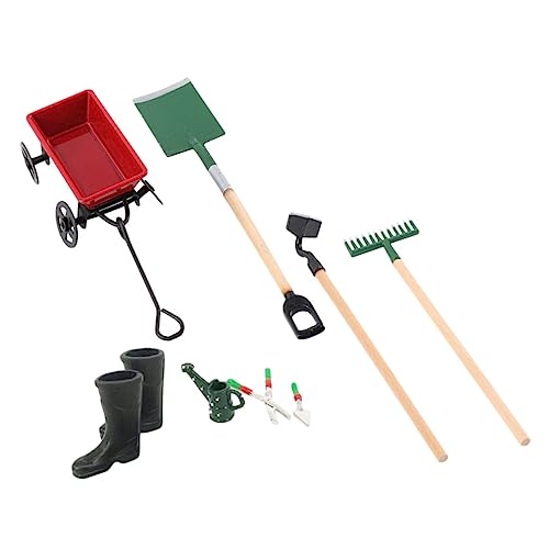 BESTonZON 8 Stück Puppenhauswerkzeuge Miniaturzubehör Puppen Kleines Spielzeughaus Kleine Hausdekoration Puppenhauszubehör Mini Gartenwerkzeug Kleines von BESTonZON