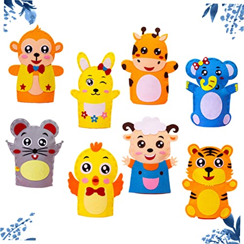 BESTonZON 8 Stück Teiliges DIY Handpuppen Materialset aus Kreatives Cartoon Nähset für Jungen und Mädchen Pädagogisches Bastelset Fantasie und Feinmotorik von BESTonZON