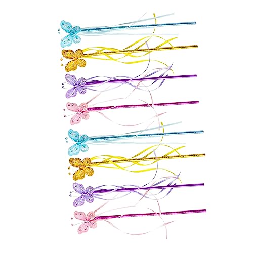 BESTonZON 8 Stück Teiliges Feenstab mit Zarten Schmetterlingsmotiven Bunte Zauberstäbe in Blau Gold Kindgerecht Sicher und Vielseitig für Verkleidung Rollenspiele und Bühnenauftritte von BESTonZON