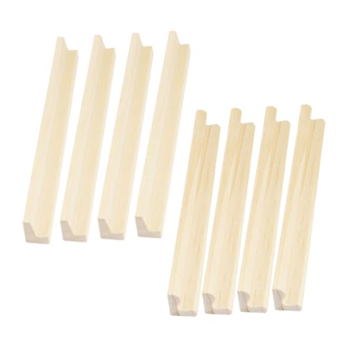 BESTonZON 8 Stück Teiliges Holz Domino Rack Set mit Holzbuchstabenbasis Stabiles DIY Domino Halter Set für Desktop Natürlicher Holzständer zur Aufbewahrung und Präsentation von Dominosteinen von BESTonZON