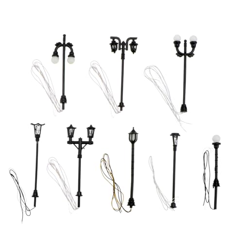 BESTonZON 8 Stück Teiliges Mini Straßenlaternen Mikro Landschaftsgarten Dekor Kreative Miniatur Lampen für Modell szenerien Langlebige Mini Szene Leuchten Geeignet für Sandtisch und von BESTonZON