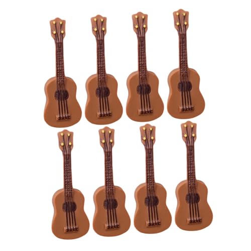 BESTonZON 8 Stück Teiliges Miniatur Gitarrenmodell Realistische Musikinstrumente für Puppenhaus Dekoration Kreative Miniatur Ornamente Kompakte für DIY Sammelbar und Dekorativ von BESTonZON