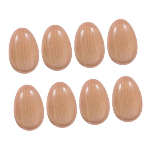 BESTonZON 8stücke Holz Shaker Eier Orff Musikinstrumente Für Junge Mädchen Früherziehung Rhythmus Spielzeug Hand Maracas Für Innen Und Außenbereich von BESTonZON