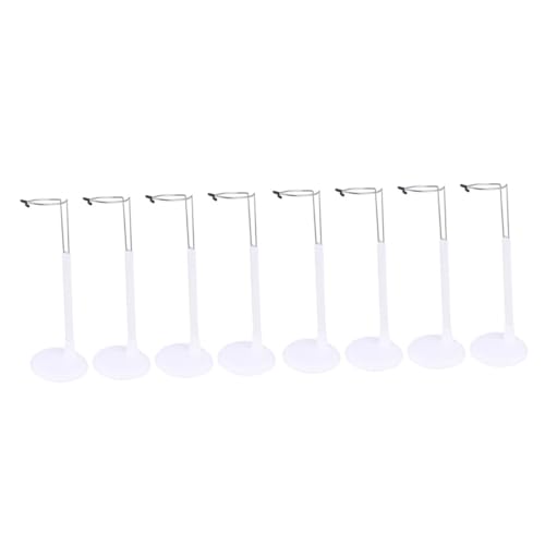 BESTonZON 8 Stück Teiliges Puppenständer Weißem Kunststoff Stabile und rutschfeste Doll Support Halterungen Höhenverstellbar Geeignet für Verschiedene Puppengrößen zum Puppenzubehör und von BESTonZON