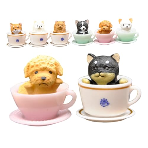BESTonZON 8 Stück Teiliges Realistischer Katzen Hundefiguren aus Langlebigem PVC Vielseitig Verwendbar als Puppenhaus-deko Kreative Kuchenfiguren Sammlerstücke und Schreibtischornamente von BESTonZON