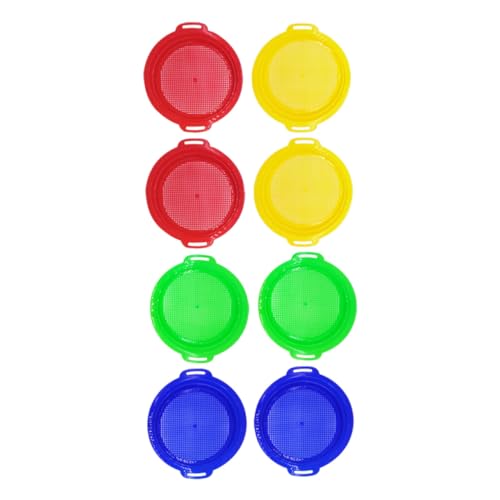 BESTonZON 8 Stück Teiliges Sandspielzeug Set für Bunte Strand Sandsiebe aus Robustem Kunststoff Leicht und Tragbar für Kreatives Am Strand Park und Outdoor von BESTonZON