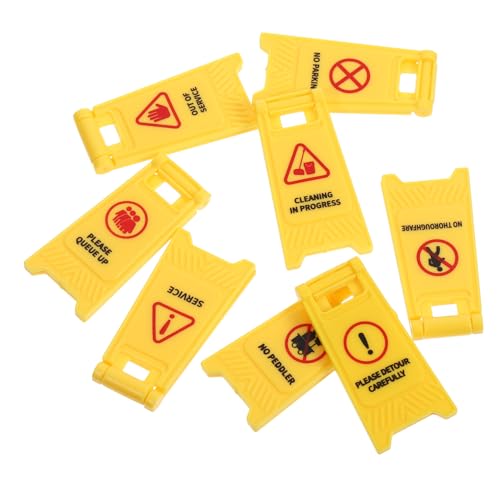 BESTonZON 8Stücke Miniatur Verkehrszeichen Spielzeug für Kinder Interaktive Verkehrssicherheit Lernspielzeuge Simulations Verkehrsschilder für Rollenspiele und Frühe Bildung von BESTonZON