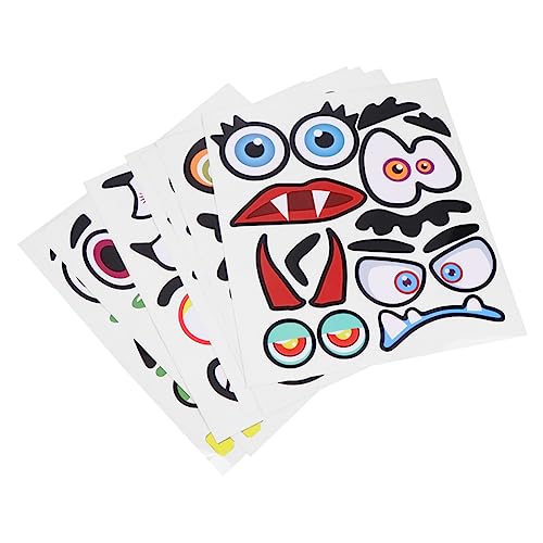 BESTonZON 8 Stücke Halloween Kürbis Aufkleber Dekoration Halloween Decor Aufkleber Grimasse Aufkleber Halloween Handwerk Kit Aufkleber Halloween Aufkleber PVC von BESTonZON